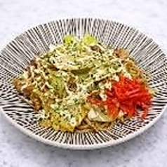 パリパリ鶏皮と野菜の自家製ソース焼きそば