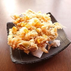 特大!かき揚げ とうもろこしと茄子