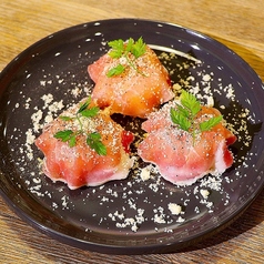 自家製たまごサラダの生ハム巻き パルメザンチーズかけ