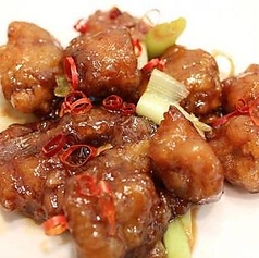 鶏肉揚げの辛し炒め