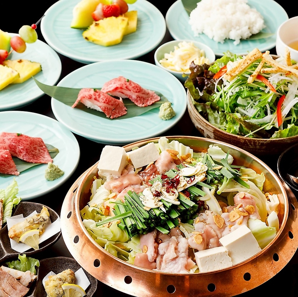 お鍋やしゃぶしゃぶと一緒に牛握りやデザートも楽しめるコースをご用意！