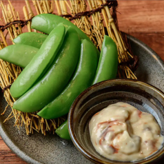 鹿児島直送スナップエンドウ～酒盗マヨ添え～