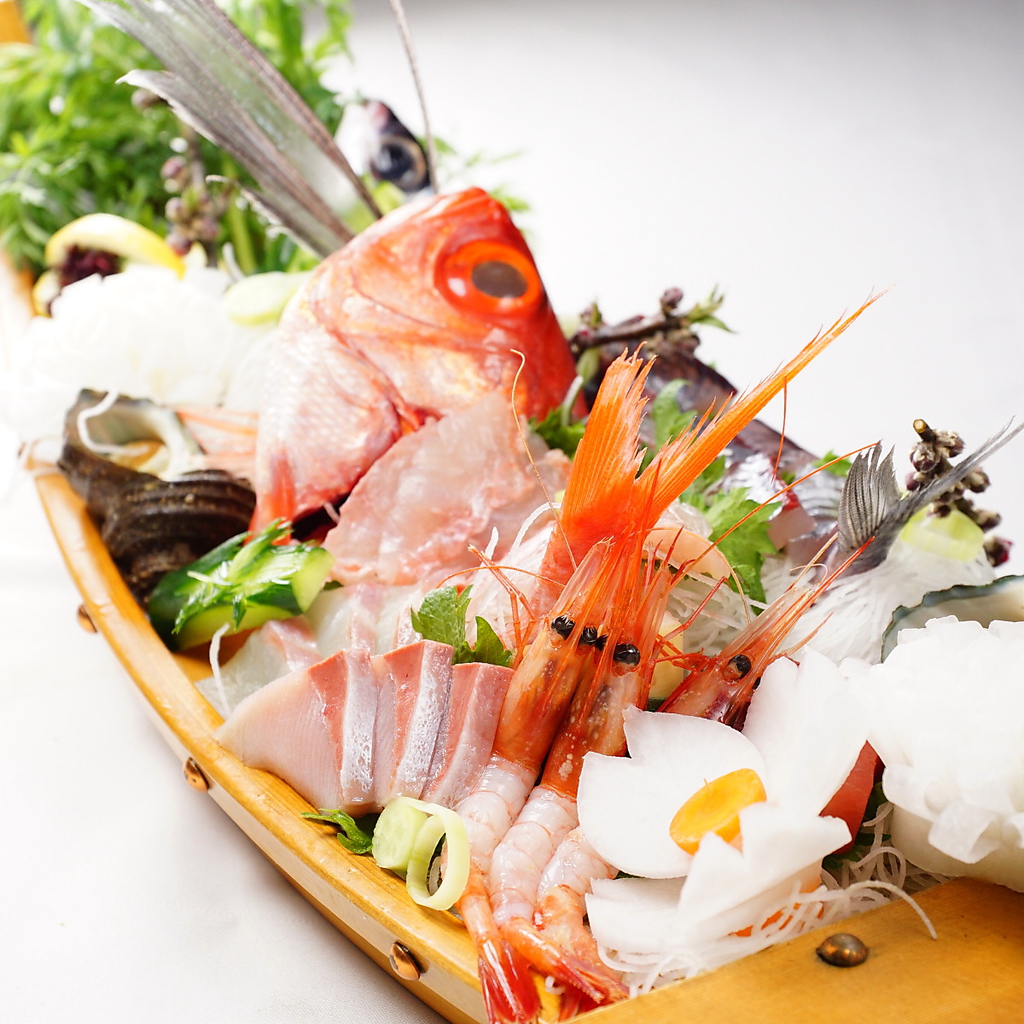 歓迎会や送別会、誕生日・記念日に◎主賓のお造りを舟盛りに変更可能！