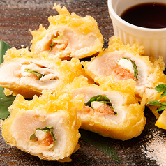 ささみとたらこのクリームチーズ天ぷら