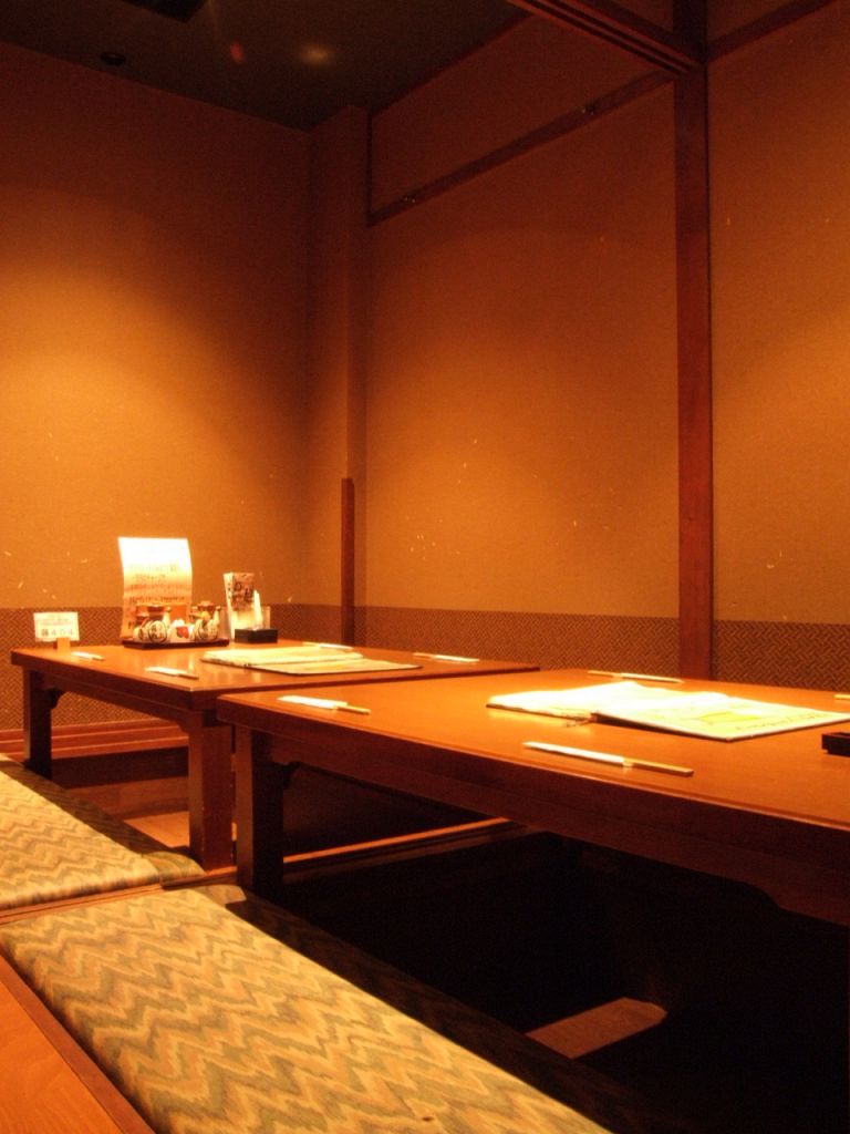 掘りごたつ個室での宴会にも対応。