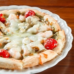 シーフードバジルソースピザ