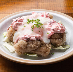 “宮崎風”ももから(タルタルソースと温玉でチキン南蛮風に)