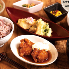 【健康バランス定食】和風チキン南蛮&白身魚と季節野菜の柚子揚げ出し