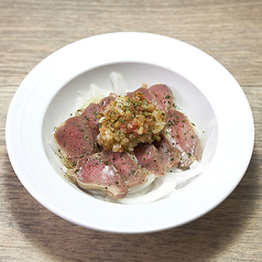 冷製砂肝刺しのラビゴットソース