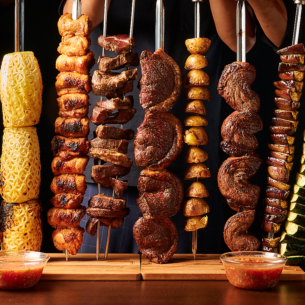 夜景を一望できるシュラスコレストラン！