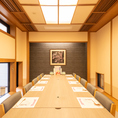 大部屋（最大20名様） 個室椅子席・個室掘り炬燵席共にご用意しております。