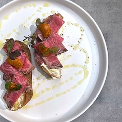 宮崎牛ローストビーフのブルスケッタ 1PC