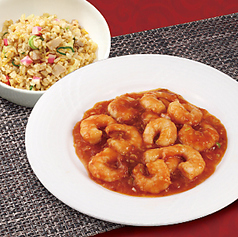 海老のチリソース＋炒飯