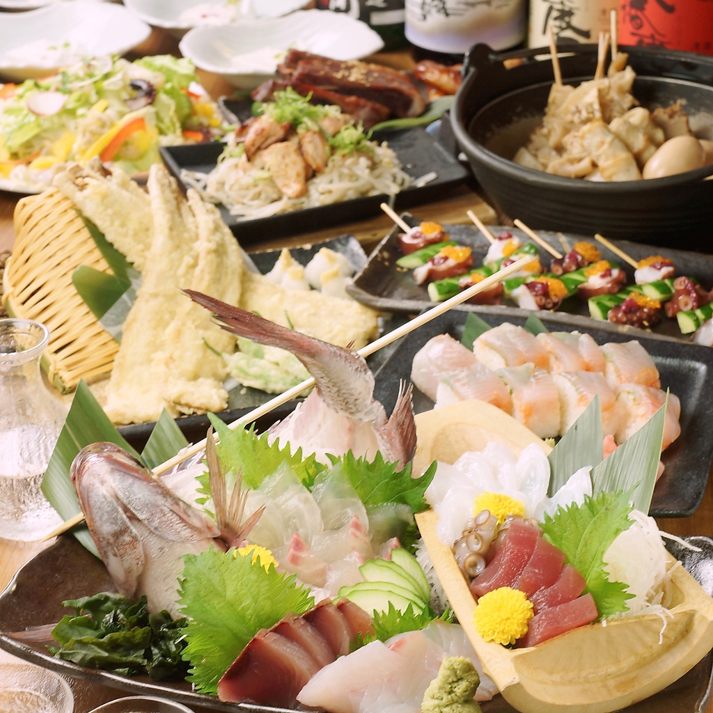 飲み放題付きコース充実！漁港直送鮮魚と旬の食材が盛りだくさん☆