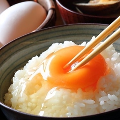 際立つ黄身の卵かけご飯