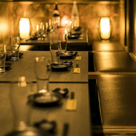 情緒溢れる扉付個室席はご接待のご利用にも最適です。