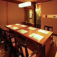 接待や大切な会食に最適な、完全個室ございます。