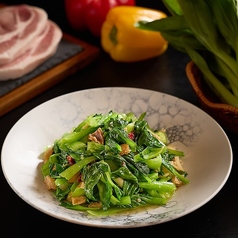 油かすと中国野菜の炒め