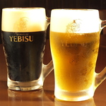 好古のビールは【ヱビス】！ハーフ＆ハーフもおすすめ！焼き鳥×生ビールで乾杯！！