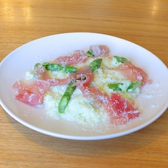 アスパラと道産生ハムのクリームリゾット