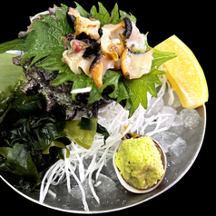 活、サザエの刺身