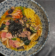 牛肉と野菜の具だくさんスパゲティー バター醤油仕立て