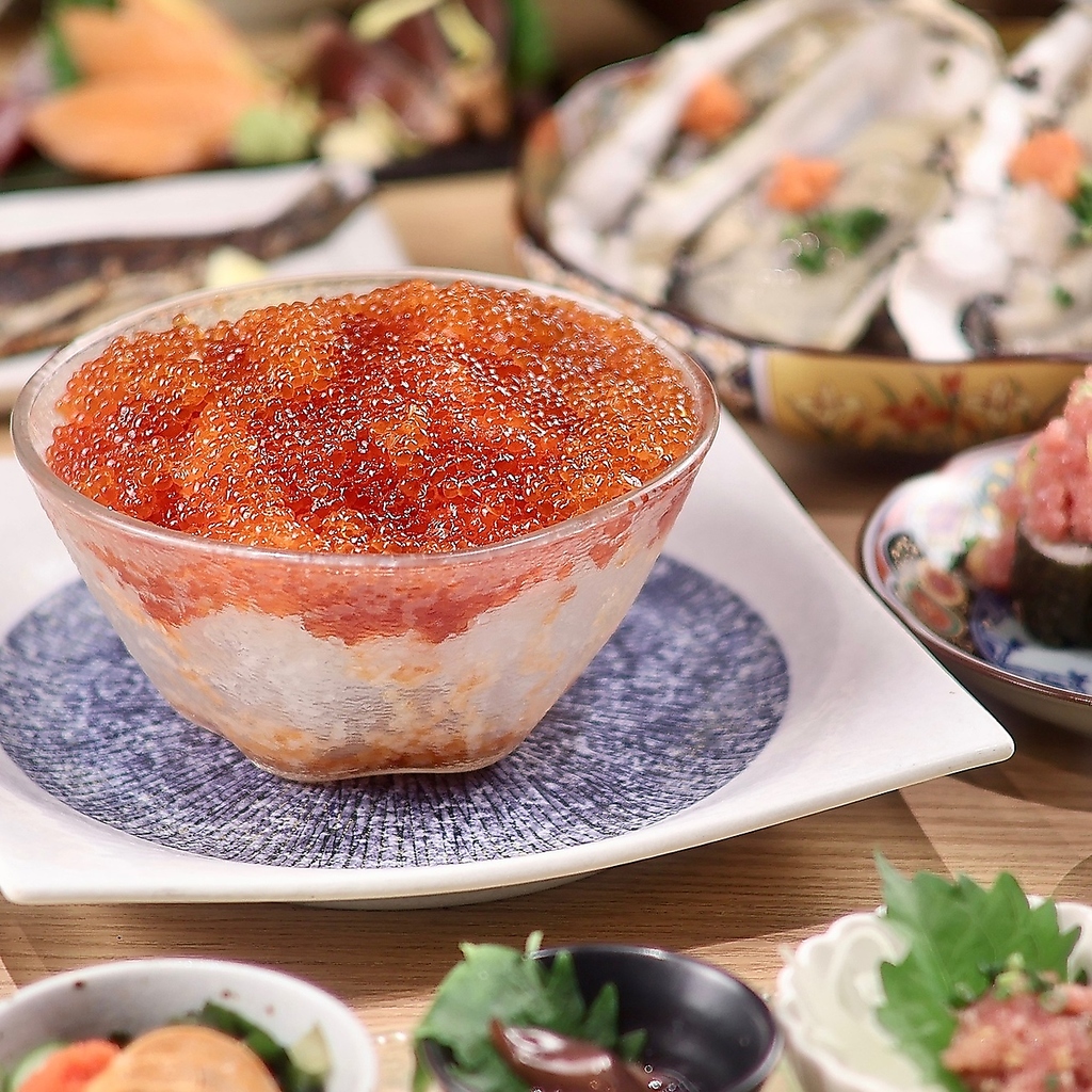 【週末も3h飲放】旬鮮魚の盛合せやぶっかけイクラのこぼれ飯が楽しめる飲放題付全11品～会心～コース