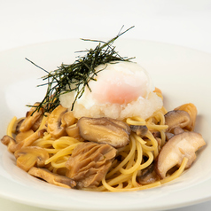 木野子と温泉卵の和風パスタ