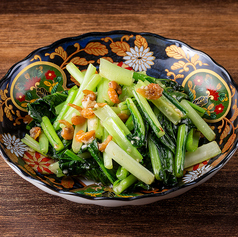 小松菜と干し蝦塩味炒め