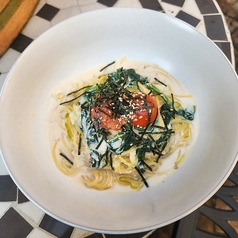 ほうれん草とたらこの豆乳カルボナーラ