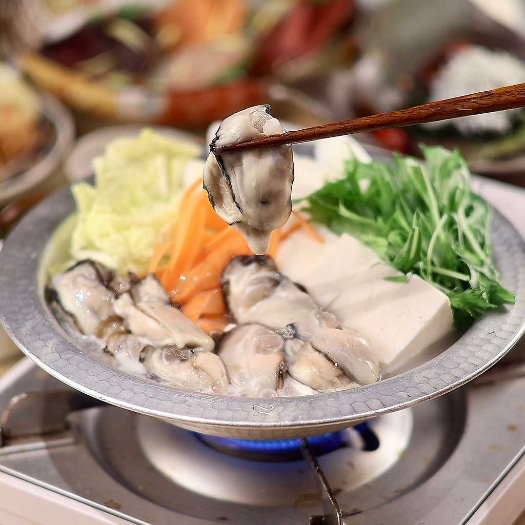 【週末も3h飲放】旬鮮魚の盛合せやハマグリ出汁の牡蠣鍋を味わえる飲み放題付～心髄～コース
