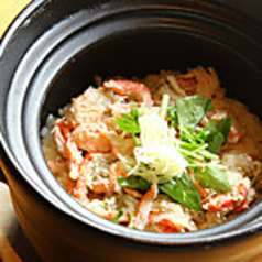 紅ズワイ蟹土鍋飯