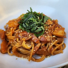 厚切りベーコンの和なナポリタン