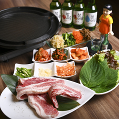 厚切りサムギョプサル(豚三枚肉)セット(1人前)