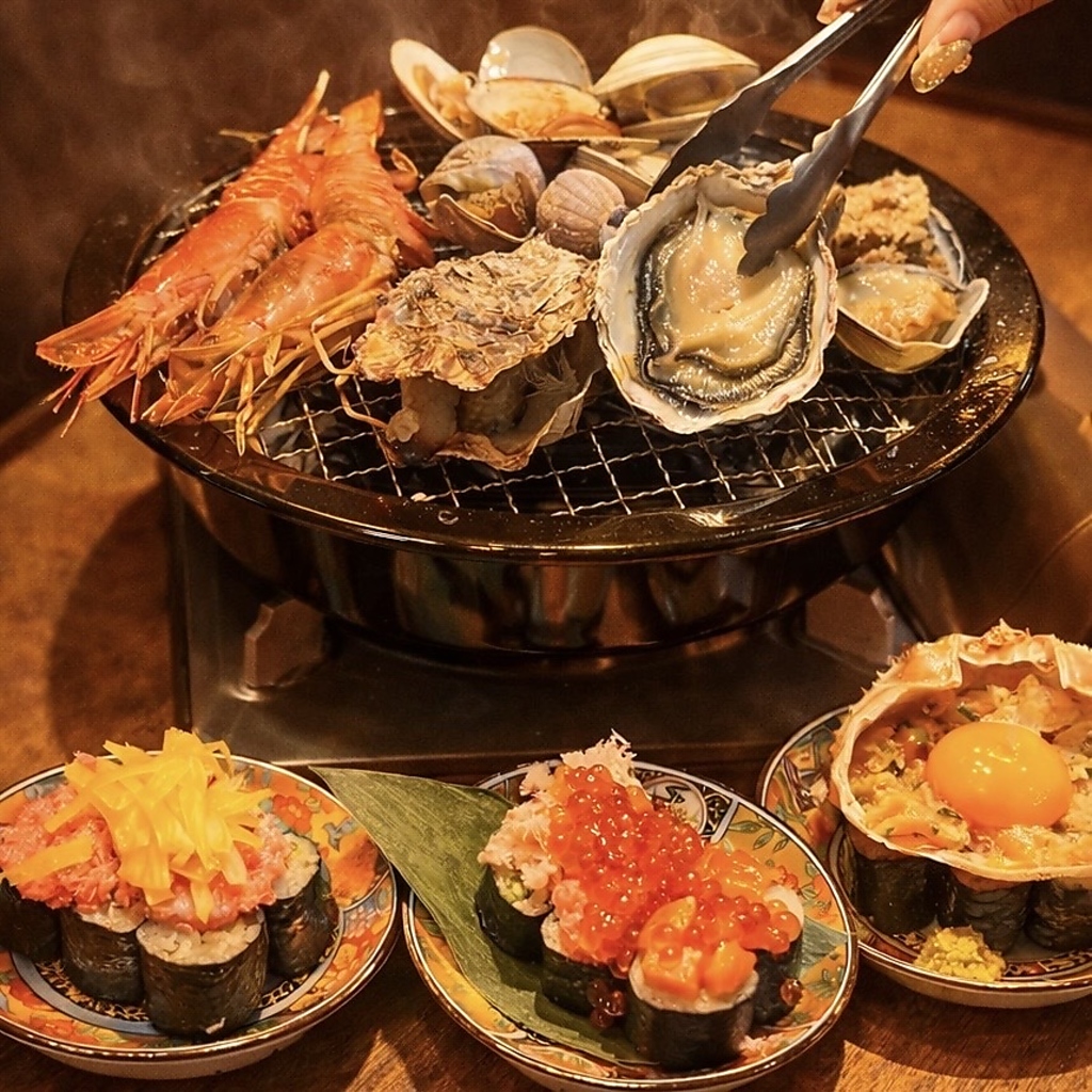 【宴会】浜焼きはもちろん、自慢の海の幸をいろいろ楽しめる、2時間飲み放題付コースも各種ご用意！