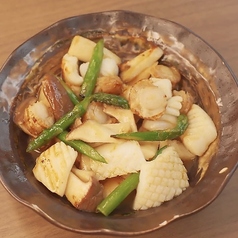 ほたてといかのウニソース炒め