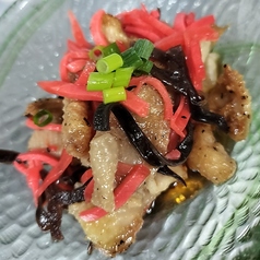 コリコリきくらげ鶏皮炙りぽん酢