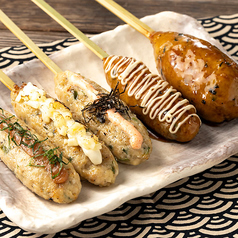 <奥州美鶏つくね>特製つくね串盛合わせ