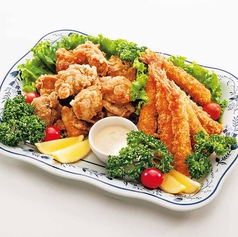 海老フライと唐揚げ