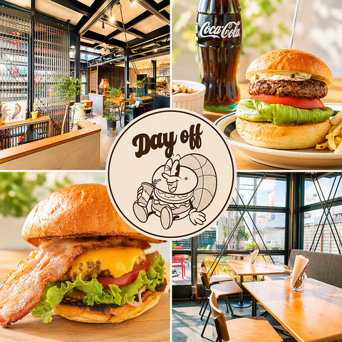 【お洒落な店内で本格ハンバーガーを味わう】ランチ・昼飲み・カフェ・テイクアウト◎