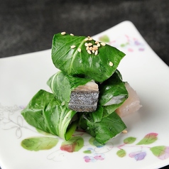 鰆を小松菜の浅漬けでさっぱりと