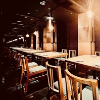 最大40名様まで、貸切可能様々なタイプのお席をご用意