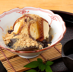 わらび餅とバニラアイス