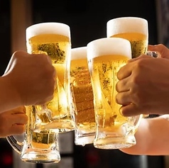 生ビール1杯付き!カクテル・サワー・ワインでもOK!生ビールを瓶ビールに変更OK!+200円(税込)