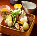 料理メニュー写真 竹蒸し野菜　雲丹ソース