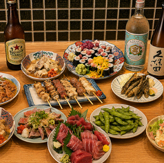 新鮮もつ焼き&もつ刺し 酒場ハコザキ上野広小路店のコース写真