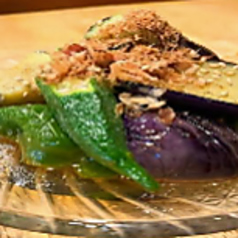 炭焼き野菜のお浸し