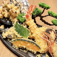 大エビと牡蠣の天ぷら盛り