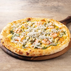 しらすとエビのジェノベーゼマヨピッツァ