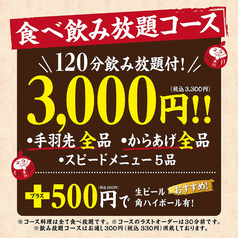 【3000円(税込3300円)で満腹!食べ飲み放題プラン】